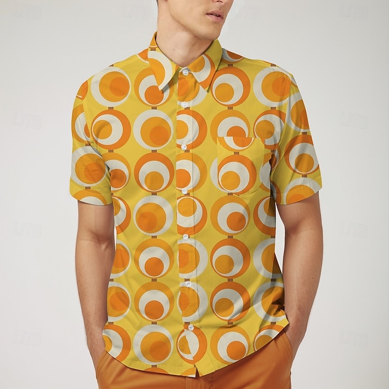 Retro Vintage 1970s Shirt Aloha Shirt Hippie Disco Animal Leopard Fancy Dress Men's Masquerade Vacation Party Pride Parade Adults' Shirt2