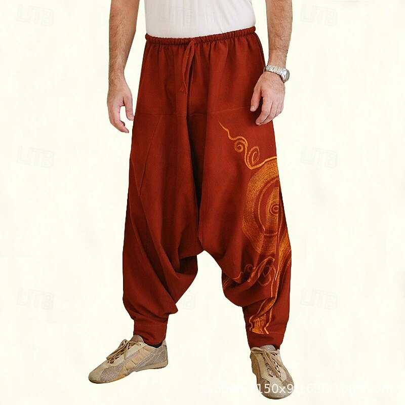 Retro Vintage Boho Medieval Trousers Harem pants Pirate Viking Baggy Fancy Dress Men's Halloween Carnival Vacation Yoga LARP Adults' Pants2