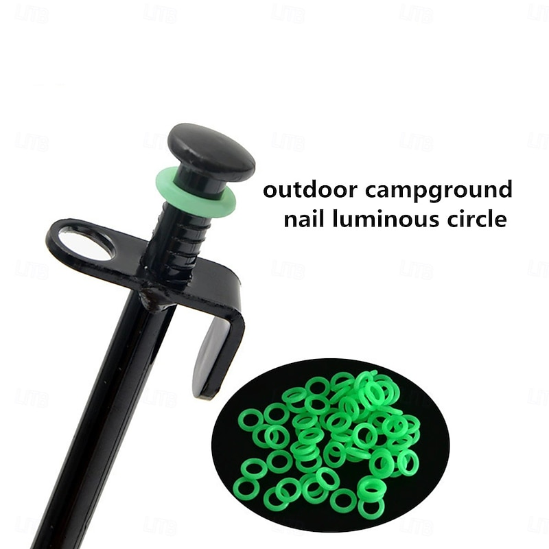 50Pcs/Pack Camping Nail Night Vision Luminous Ring Round Multi-functional Tents Accessories