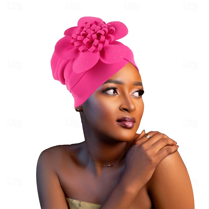 Headwear Polyester / Cotton Blend Floppy Hat Turbans Formal Wedding Fancy With Sequin Flower Headpiece Headwear4