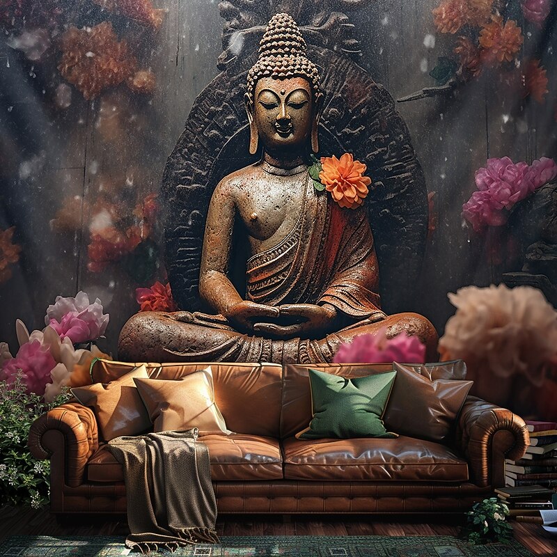 Mandala Buddha Hanging Tapestry Wall Art Large Tapestry Mural Decor Photograph Backdrop Blanket Curtain Home Bedroom Living Room Decoration