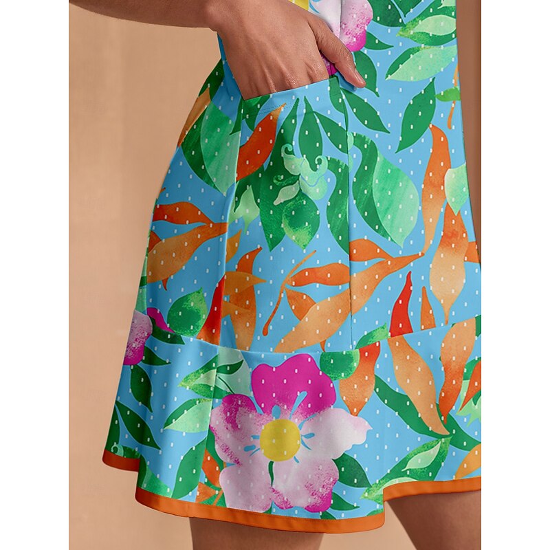 Women's Golf Dress Sky Blue Sleeveless Dress Ladies Golf Attire Clothes Outfits Wear Apparel4