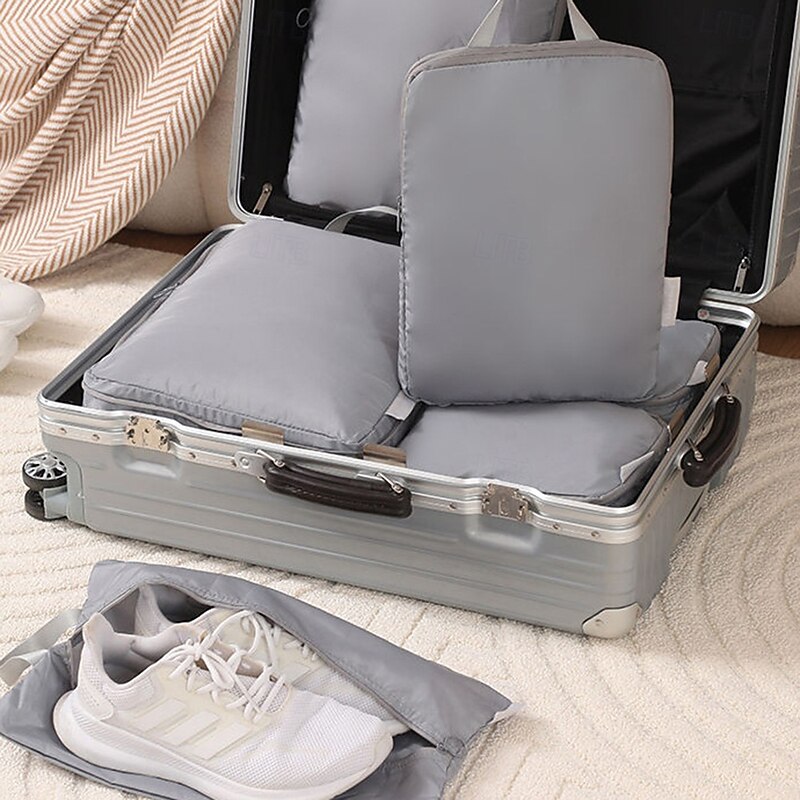 Compression Packing Cubes Set for Travel Luggage Storage and Organizer Space Savers, Clothes, Shoes, Underwear, and Accessories3