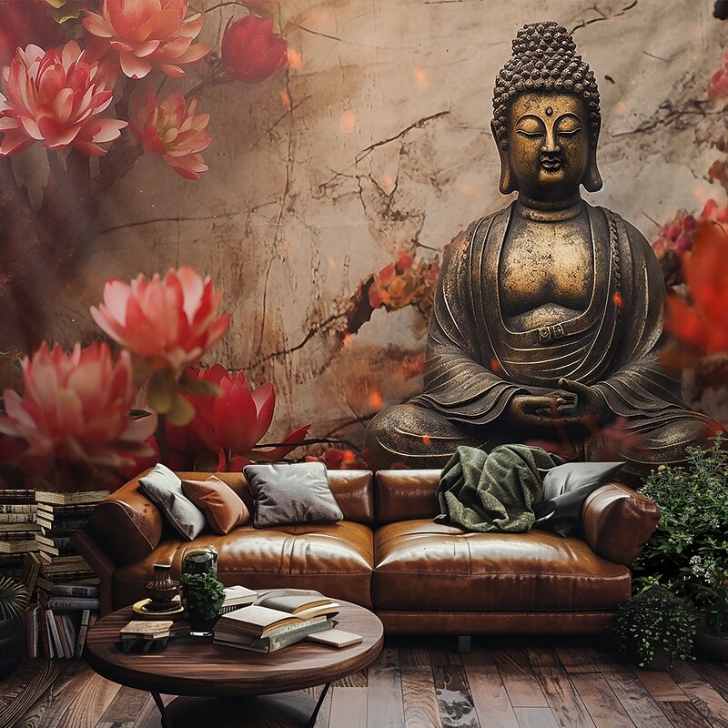 Mandala Buddha Hanging Tapestry Wall Art Large Tapestry Mural Decor Photograph Backdrop Blanket Curtain Home Bedroom Living Room Decoration4