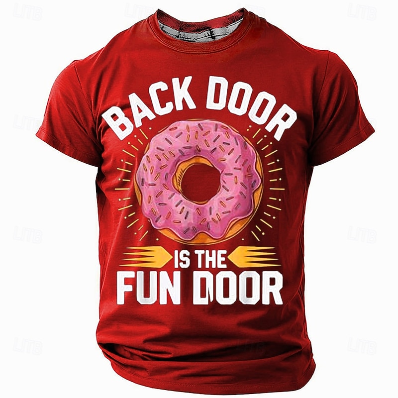Men's Adult Humor Donuts Funny Slang T Shirt Short Sleeve T shirt 3D Print Crew Neck Shirt Fashion Daily Street Daily Black Red Blue Summer Spring Clothing Apparel S M L XL XXL XXXL