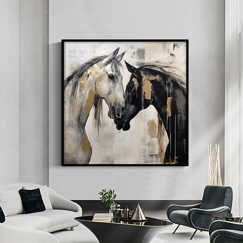 Handmade Oil Painting Canvas Wall Art Decoration Modern Simple Style Steed for Home Dance Studio Decor Rolled Frameless Unstretched Painting4