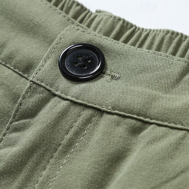 Men's Cargo Shorts Outdoor Shorts Camping Shorts Shorts Hiking Shorts Elastic Waist Multi Pocket Straight Leg Plain Breathable Moisture Wicking Knee Length Outdoor Casual Daily Fashion Streetwear4