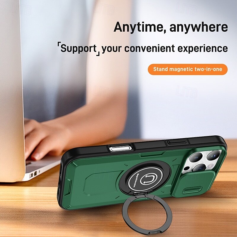 Phone Case For iPhone 16 15 14 Pro Max Plus 13 12 11 Pro Max Back Cover with Stand Holder Shockproof Retro TPU PC4