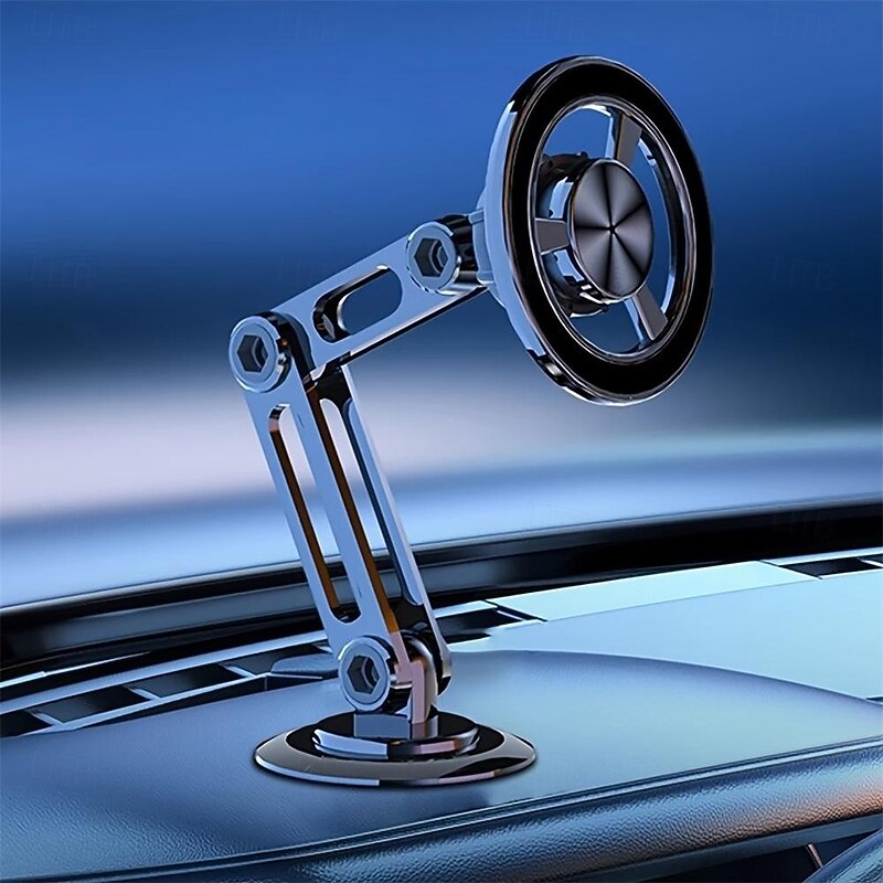 Aluminum Alloy Magnetic Car Mobile Phone Holder Universal Anti-shake Telescopic Folding Mobile Phone Holder Nano Strong Adhesive 360 Rotatable Adjustable Navigation Holder4