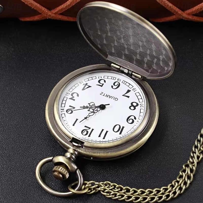 1913 Western Cowboy Carriage Badge Men's and Women's Quartz Pocket Watch Fashion Best Festival Gift Student Clock3