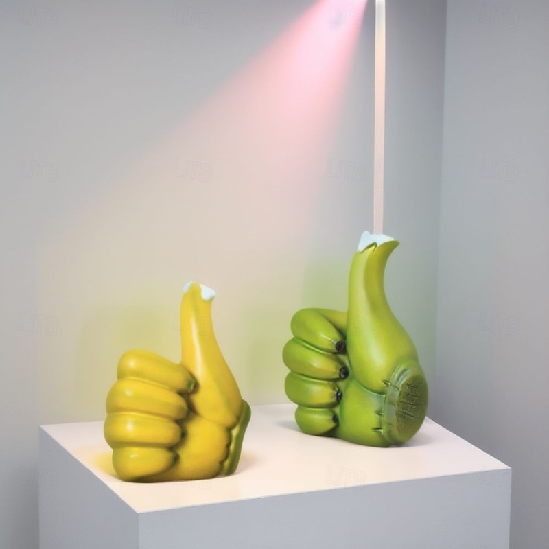 Resin Thumbs Up Ornament, Banana-Inspired Handicraft Statue, Inspirational Gesture Decor for Home Office, Desktop Display Figurine 2025 - $23.99