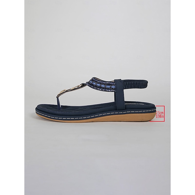 Beads Embellished Flat Thong Sandals - Elegant Gold-Tone Summer Footwear for Women, Perfect for Causal Wear and Walking3