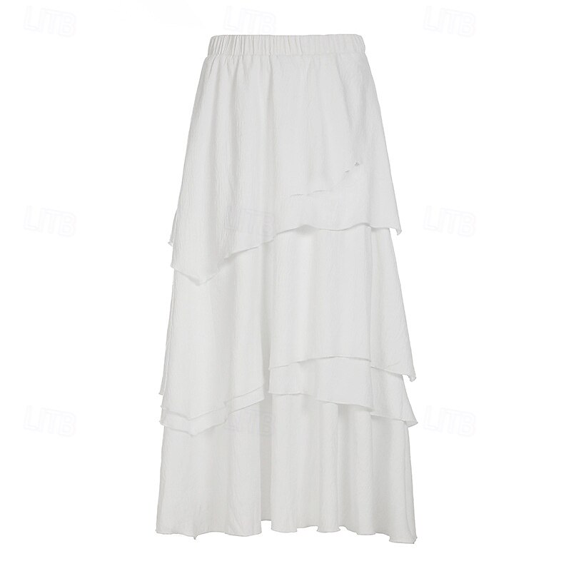 Retro Vintage Medieval Maxi Skirt Ruffle Fancy Dress Women's Fantasy Halloween Carnival Casual Daily LARP Ren Faire Adults' Skirt3
