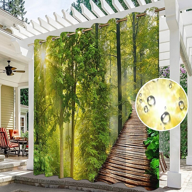 Waterproof Outdoor Curtains for Indoor Wedding Patio Thick Privacy Grommet Curtains for Wedding Bedroom, Living Room, Porch, Pergola, Cabana