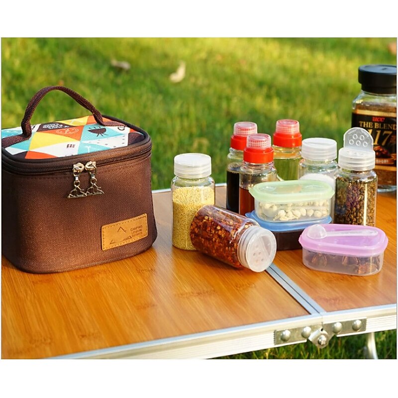 6-Piece Set Travel Spice Kit Spice Containers for Camping Portable Spice Kit Camping Salt Pepper Shakers Camping Spice Containers Seasoning Storage with Bag for Home Kitchen Camping BBQ Traveling4