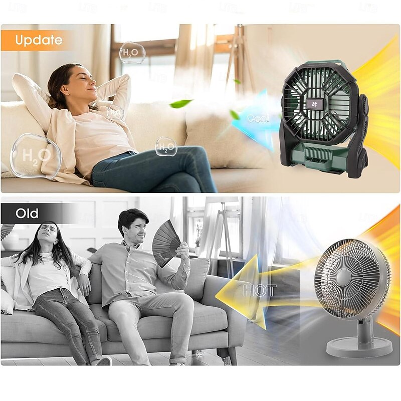 1 Pc Portable Outdoor Camping Light, Outdoor Fan, Emergency Power Bank, Usb Charging Fan, Long Battery Life, Three Levels Of Dimming, Four Levels Of Wind Speed4