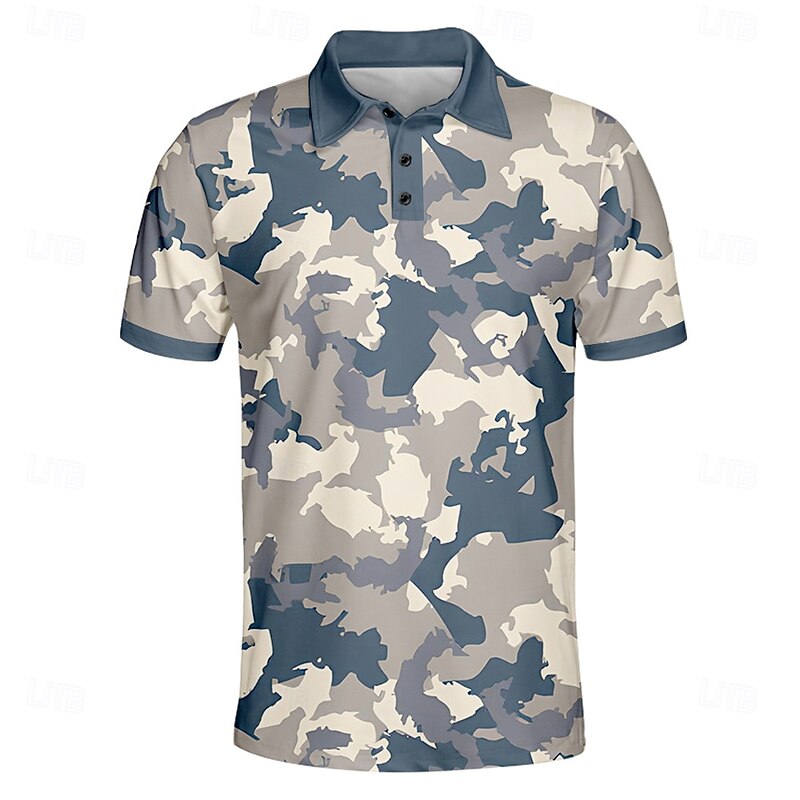 American Independence Day Men's Printing Polo Short Sleeve Polo Shirts Collared Shirts Casual Outdoor Daily Wear 3D Print Summer Spring Fall Black Blue Brown2
