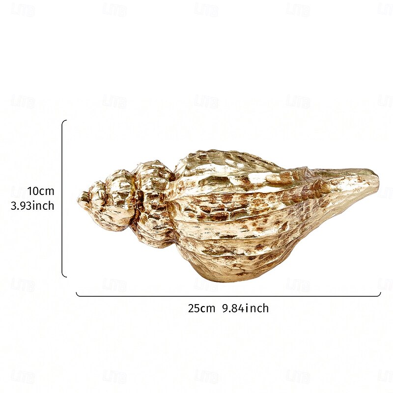 Seashell Shaped Resin Vase, Gold and Silver Color, Bohemian Style Indoor Table Decor, Flower Hydroponic Vase, Creative Flower Arrangement Vase for Home Decor and Gift3
