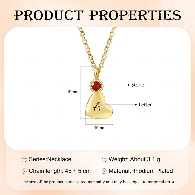 Personalized Birthstone & Initial Necklace Custom Best Gift for Mom – Pendant for Women, Ideal for Mother, Grandmother, Wife, or Girlfriend for Mother's Day, Valentine's Day, or Birthday2