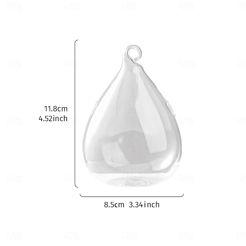 Teardrop Hanging Glass Vase – Transparent Hydroponic Planter for Indoor Greenery, Succulents & Pothos, Decorative Glass Terrarium for Garden, Balcony, Porch & Home Decor2