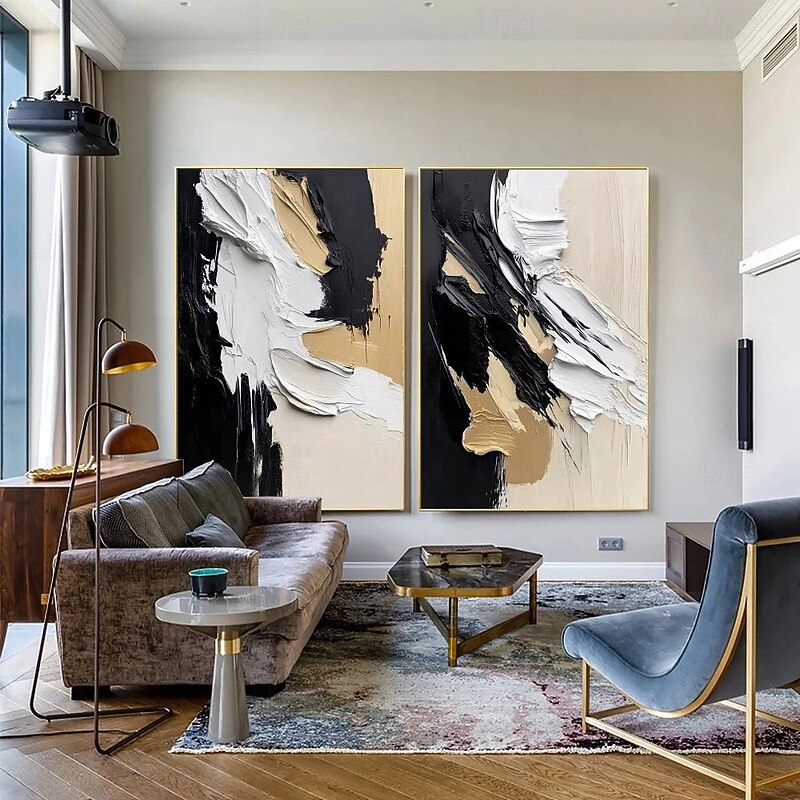 Wabi sabi artwork oil painting handmade Wall Art Set of 2 Beige Abstract Painting on Canvas hand painted A Pair Beige Texture Wall Art Neutral Abstract Wall Art Boho Wal Decor oil paintings3