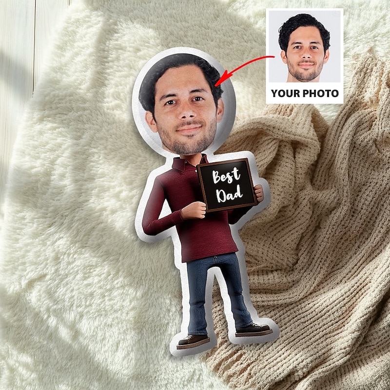 Father's Day Customized Cushions & Pillows Personalized Gift Photo Custom Gift Ideas in Various Sizes with Insert Gift for Dad Grandpa Best Dad