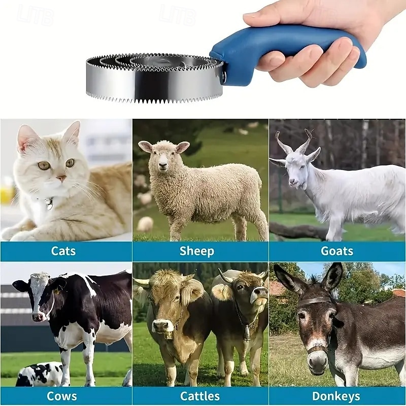 1Pc Stainless Steel Comb - pet Beauty Brush for Mules Horses Dogs Cats Sheep and Other Pets - soft Touch Handle Perfect for Animal Lovers to Give Gifts4