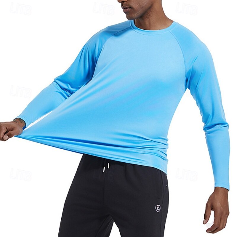 Men's T Shirt Tee Tee Top Long Sleeve Shirt Long Sleeve Crew Neck Summer Spring Plain Fashion Designer Basic Classic Vacation Street Going out Black White Sky Blue Top Tee for Men4