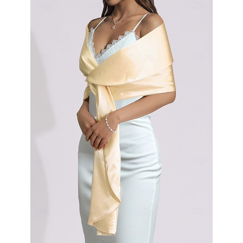 Women's Wrap Elegant Sleeveless Polyester Wedding Wraps With Pure Color For Party Spring & Summer4
