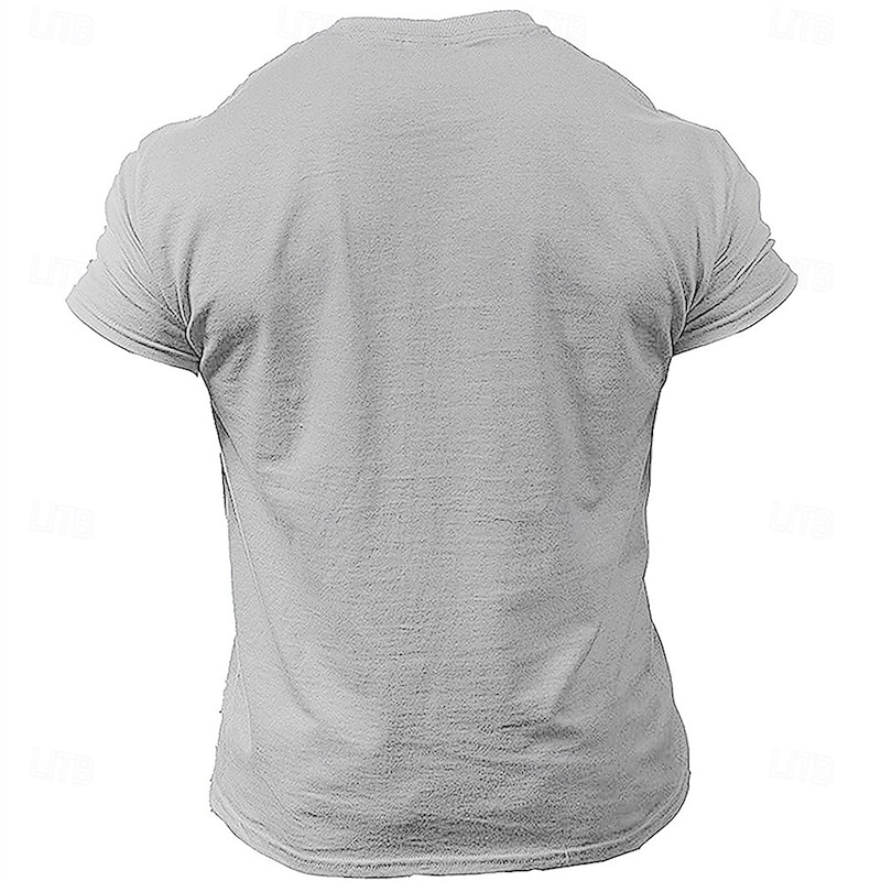 Men's Funny T Shirt Short Sleeve T shirt 3D Print Crew Neck Shirt Fashion Daily Street Daily Light Blue Khaki Gray Summer Spring Clothing Apparel S M L XL XXL XXXL2