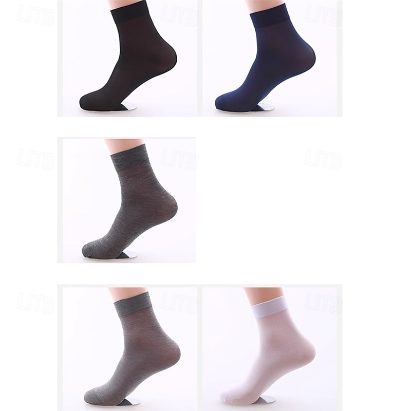 Men's 10 Pairs Multi Packs Socks Crew Socks Running Socks Casual Socks Blue Color Solid / Plain Color Vacation Sports & Outdoor Daily Basic Medium Spring Fall Fashion Casual3