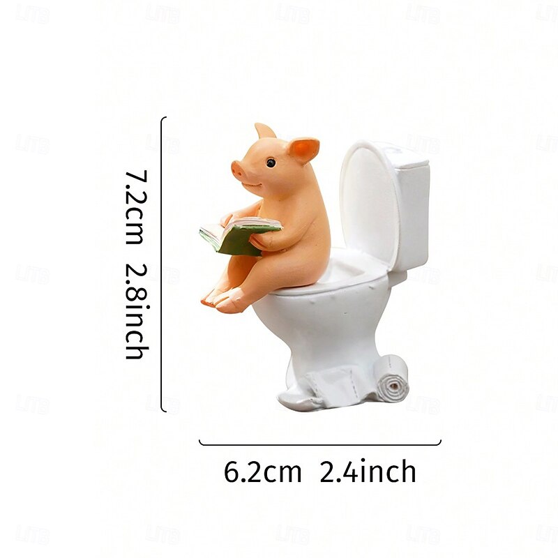 Mini Pig Animal Statue, Waterproof Resin Hand-Painted Garden Decor, Small Pig Figurine for Home, Yard, Patio, Bonsai Landscaping, Miniature Animal Ornament for Indoor and Outdoor Decoration3