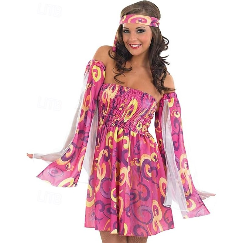 70s Fancy Dress Women Hippy Fancy Dress for Women Womens Hippie Costume Gogo Girl Costume Women
