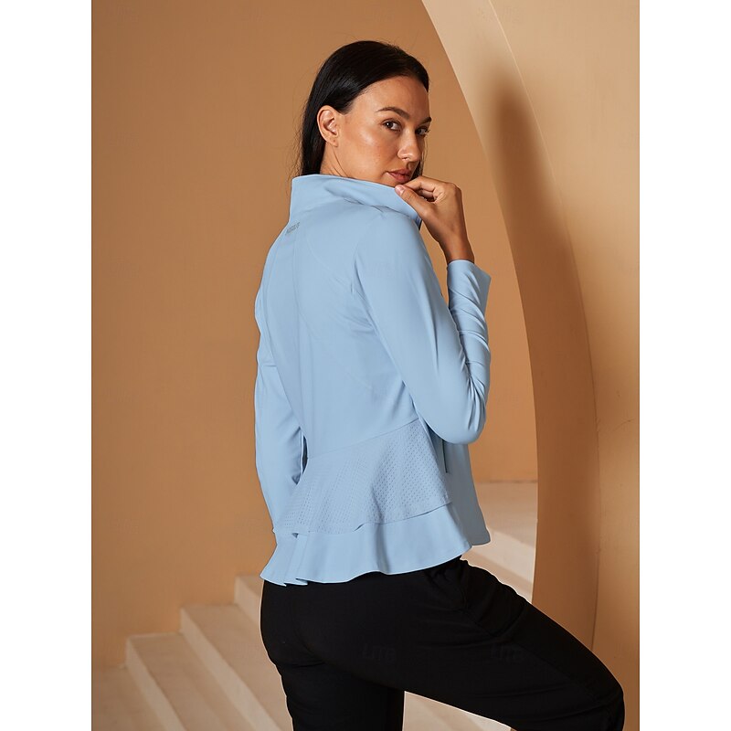 Women's Golf Jacket Mint Green Light Blue Long Sleeve Top Ladies Golf Attire Clothes Outfits Wear Apparel