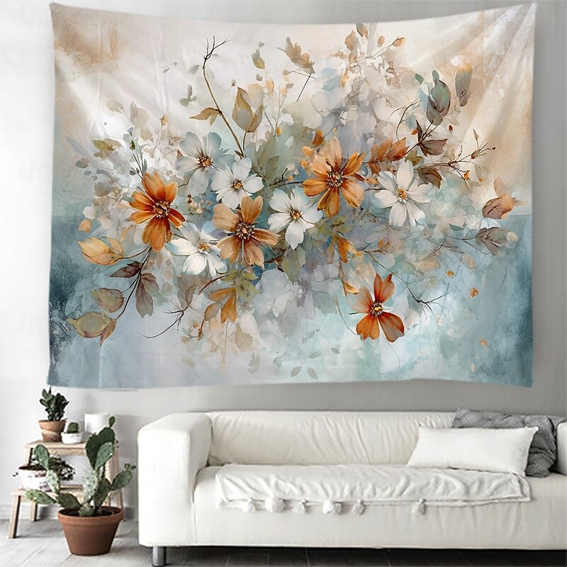 Flowers Hanging Tapestry Wall Art Large Tapestry Mural Decor Photograph Backdrop Blanket Curtain Home Bedroom Living Room Decoration2