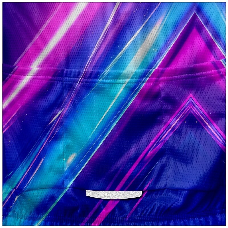 Men's Cycling Jersey Geometric Short Sleeve Bike Tee Tshirt Jersey with 3 Rear Pockets Mountain Bike MTB Quick Dry Anatomic Design Wicking Breathable Sports Dark Purple Blue Purple Clothing Apparel3