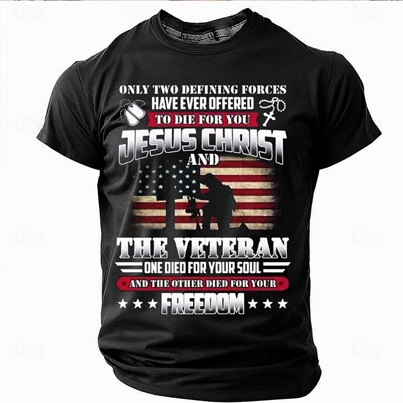 Patriotic T Shirts For Men American US Flag Eagle T Shirt Short Sleeve T shirt 3D Print Crew Neck Shirt Fashion Daily Basic Street Casual Daily Yellow Summer Spring All Seasons Clothing Apparel