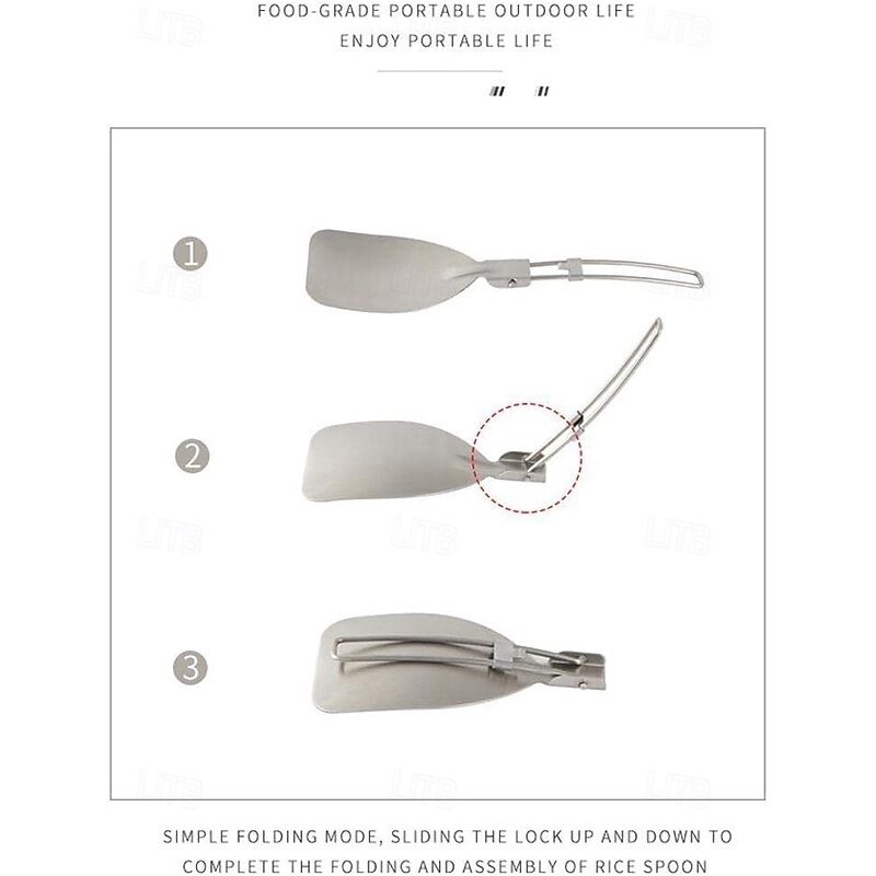 Stainless Steel Foldable Spatula Shovel, Portable Food Turner BBQ Tools,Outdoor SUS304 Compact & Durable Cooking Utensils for Camping, Hiking, Picnic, Travel, Easy to Use and Store2