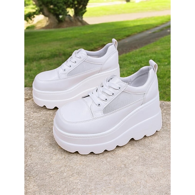 Women's Chunky Platform Sneakers – Lace-Up Wedge Shoes for Casual Wear, Street Fashion & Party Outfits4