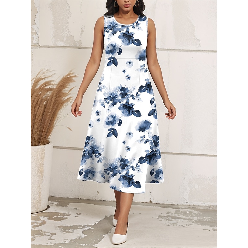 Women's Two Piece Dress Sets Midi Dress with Jacket Elegant A Line Dress Half Sleeve Casual Floral Print Crew Neck Date Pink Blue Purple Regular Fit3