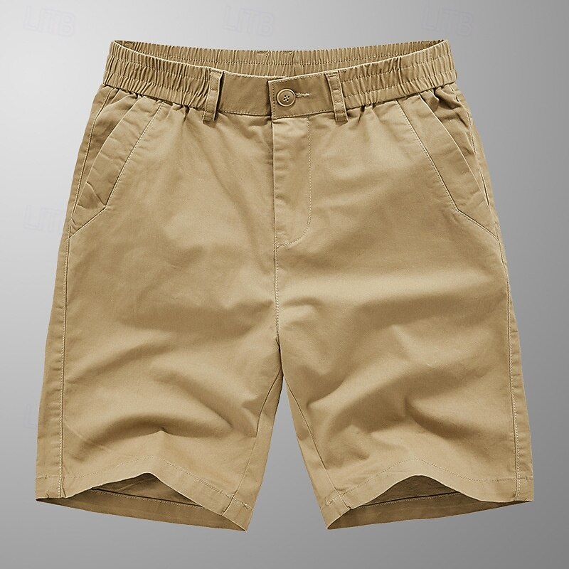 Men's Dress Shorts Work Shorts Golf Shorts Pocket Plain Comfort Breathable Knee Length Outdoor Business Sports Casual Black Blue