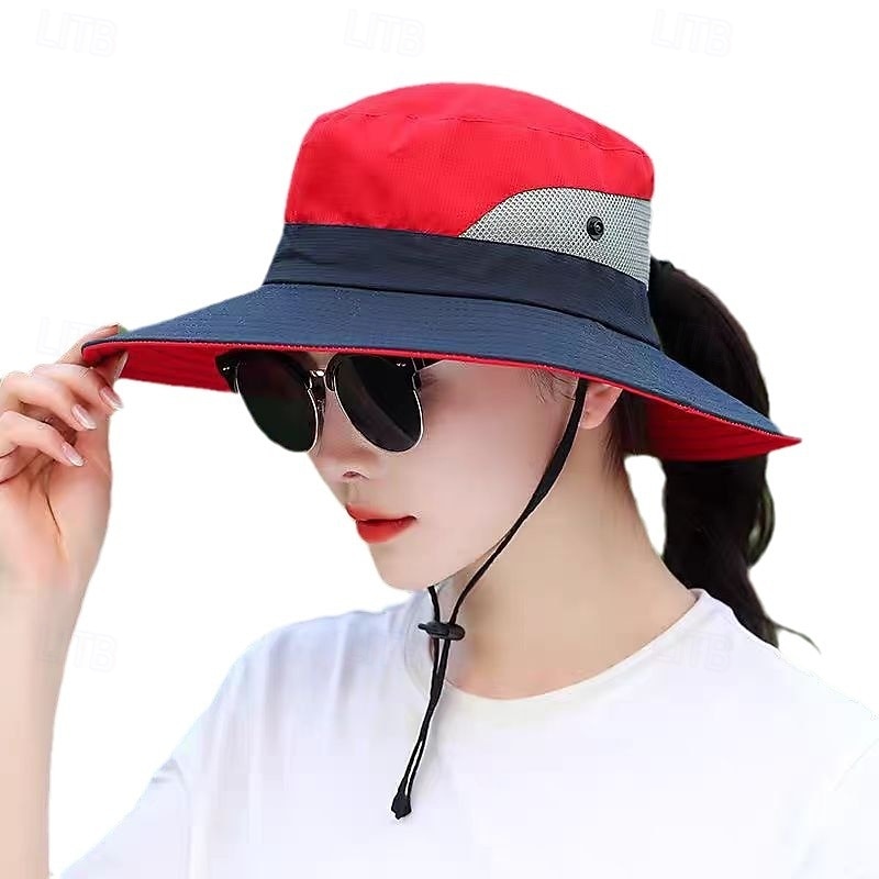 Summer Womens Sun Hat, UV Protection Wide Brim Hat for Travel, Hiking, Fishing, Outdoor Fashion Cap