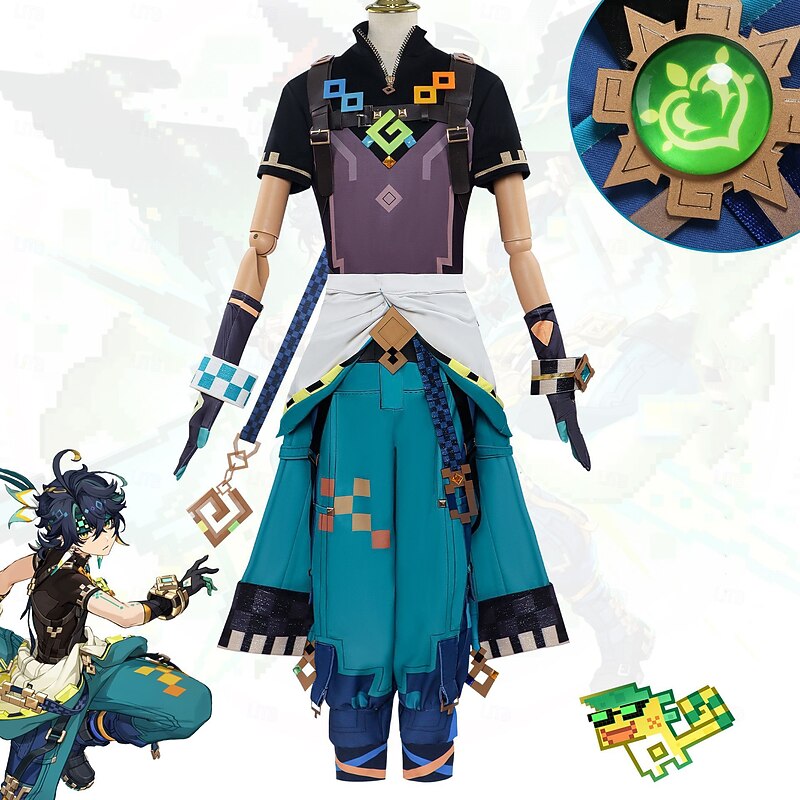 Genshin Impact Kinich Anime Cosplay Costume Outfits Cosplay Suits Video Game Costumes Halloween Carnival Party Comic Con Costume For Men's Adults'