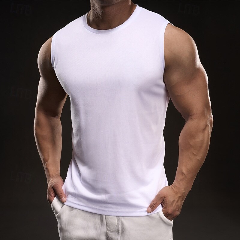 Men's Tank Top Vest Top Undershirt Sleeveless Shirt Sleeveless Crewneck Summer Plain Fashion Designer Vacation Street Going out White Light Green Pink Top Tee for Men2