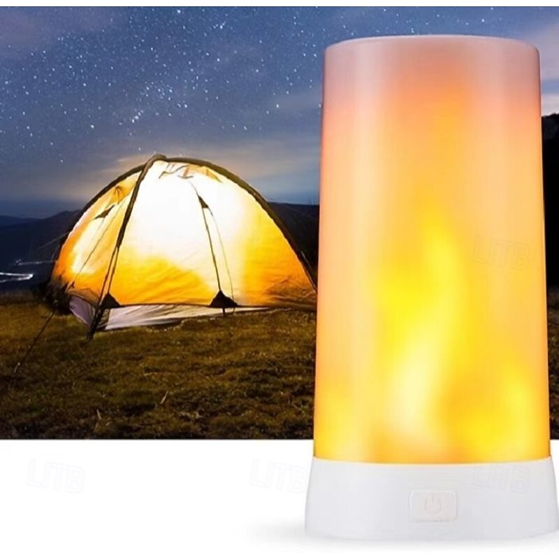 LED Flame Lamp Creative Atmosphere Decoration Children's Day Halloween Christmas Gift with Remote Control, Suitable for Outdoor Camping Picnic Flame Lamp2
