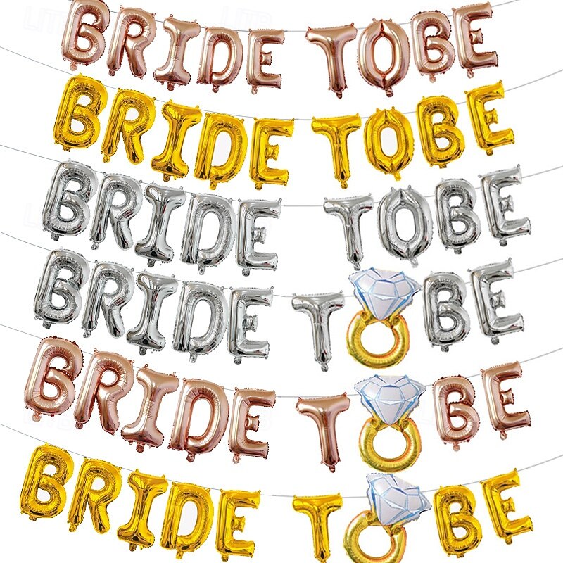 Bachelorette Party Celebration Balloon Decorations Bride and Bridesmaid, Bride to Be, Rose Gold. Silver Balloons4