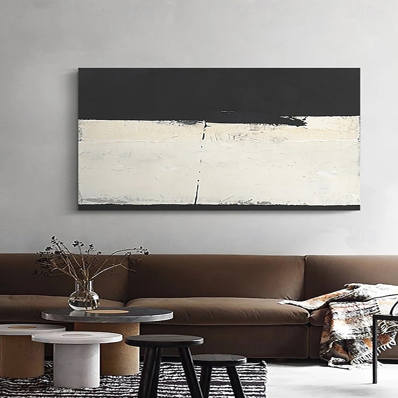 Large abstract oil painting handmade white and black 3D textured abstract painting hand-painted modern  oil painting modern wall art decoration Scandinavian art paintings3