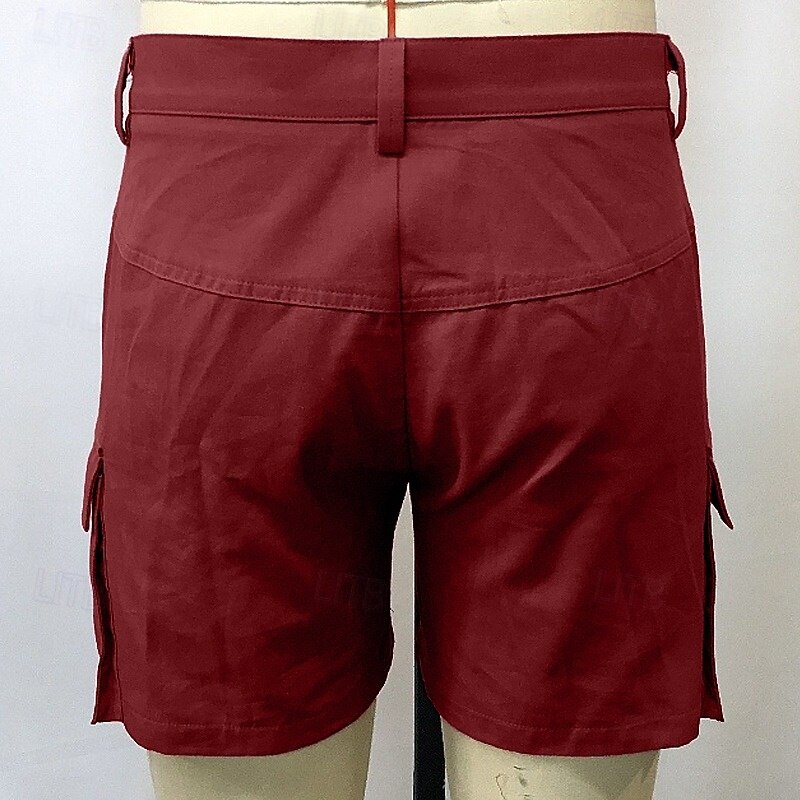 Men's Cargo Shorts Chino Shorts Summer Shorts Work Shorts Buttons Woven Multi Pocket Plain Comfort Soft Short Outdoor Casual Daily Fashion Streetwear Purple Micro-elastic3