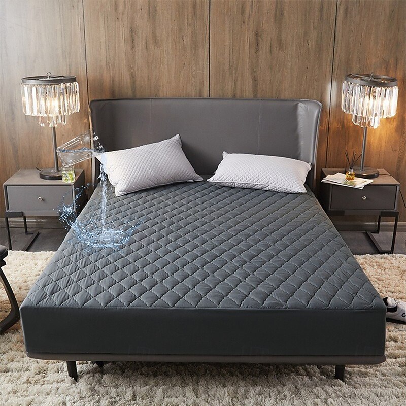 Queen Full King Protective Bed Cover Waterproof Mattress Protector Quilted Fitted Mattress Pad Bed Protector Mattress Cover Bed Cover Brushed Anti Allergy Breathable Moisture Proof - Main Image