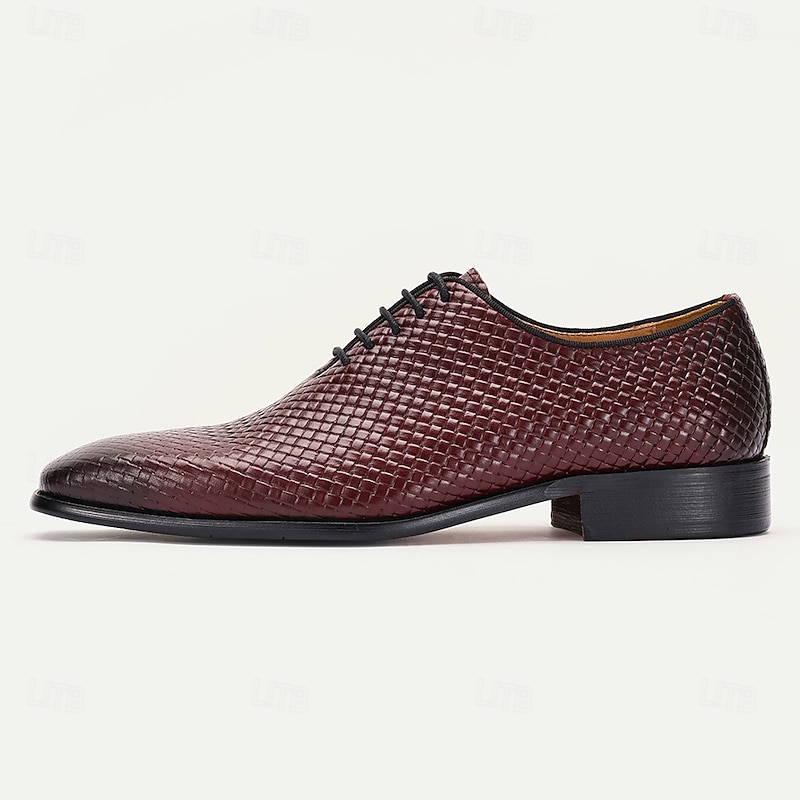 Men's Oxfords Leather Italian Full-Grain in Rich Burgundy - Sophisticated for Office Wear and Kentucky Derby3
